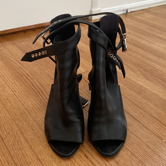 Burberry Black Peep-Toe Ankle Boots - Picture 2 of 6
